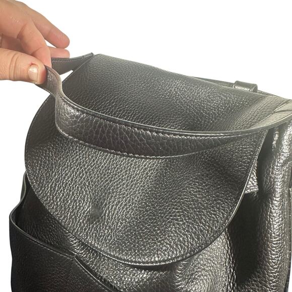 Cuyana Black Pebbled Leather Convertible Backpack Tote 13” original design main image 11